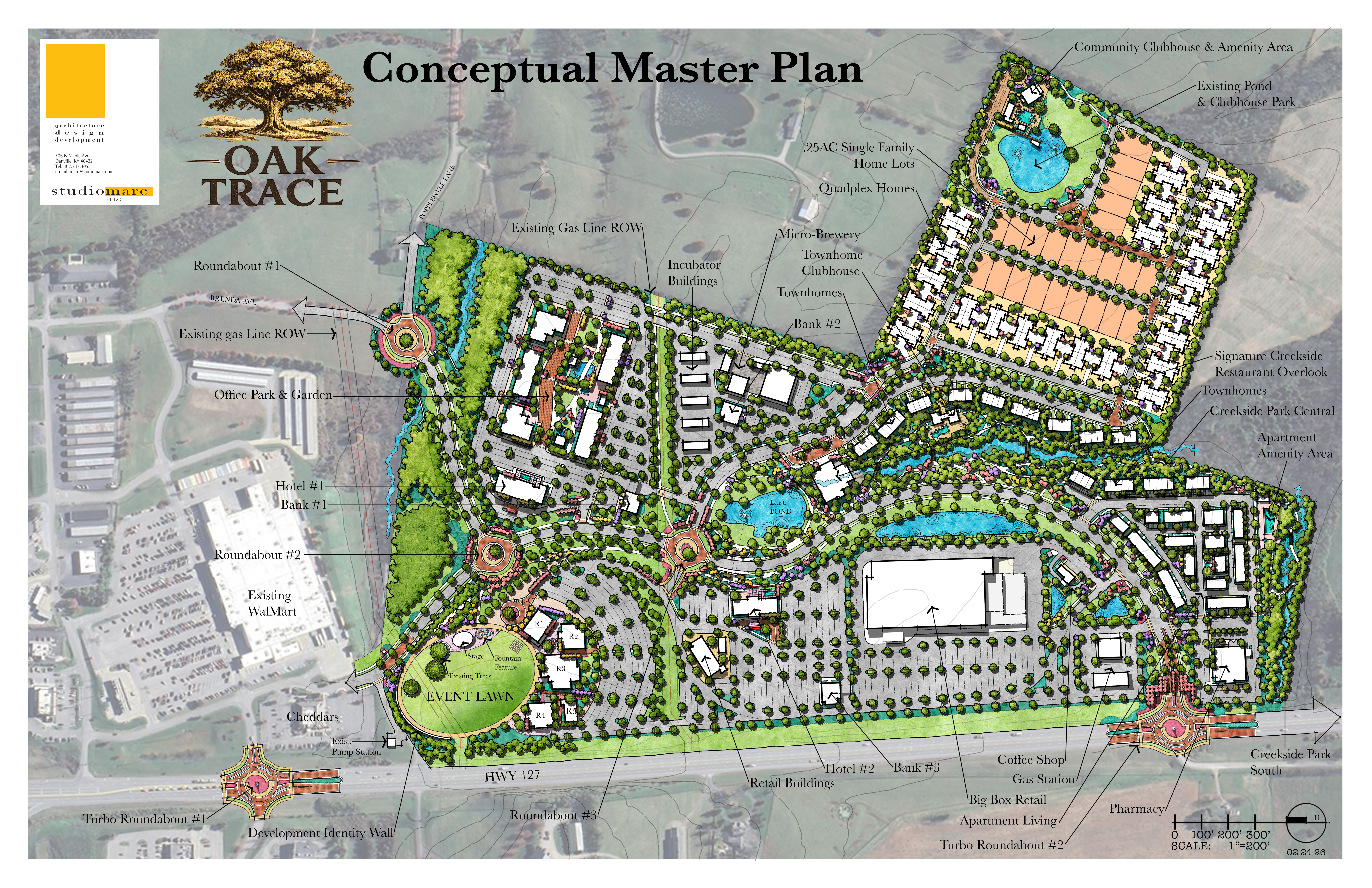 Oak Trace Conceptual Master Plan Option 1 — Mixed-Use Development Concept